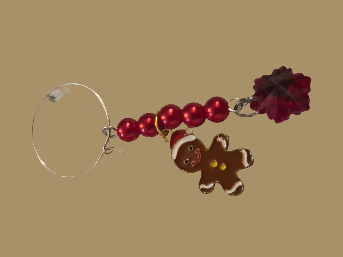 Gingerbread Man Wine Glass Charms