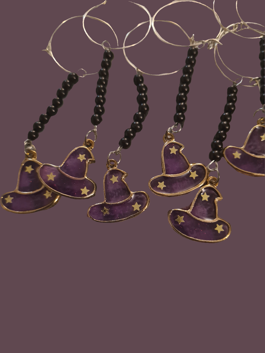 Witch Hat Wine Glass Charms