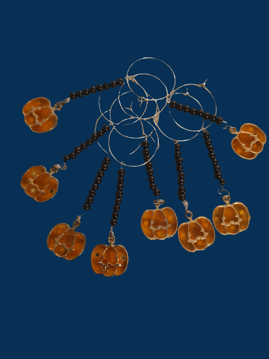 Pumpkin Halloween Wine Glass Charms