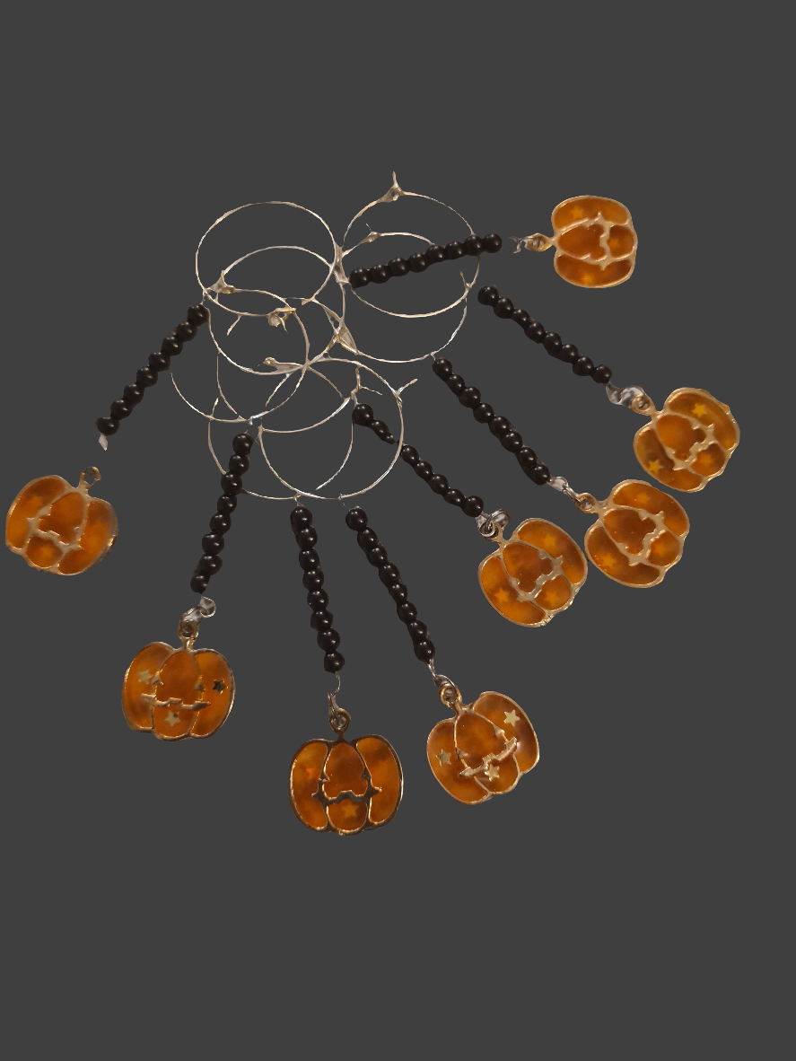 Pumpkin Halloween Wine Glass Charms