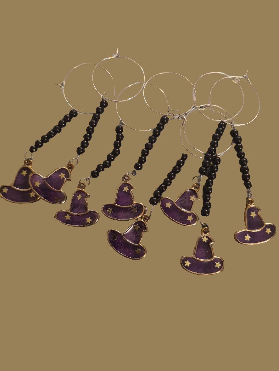 Witch Hat Wine Glass Charms
