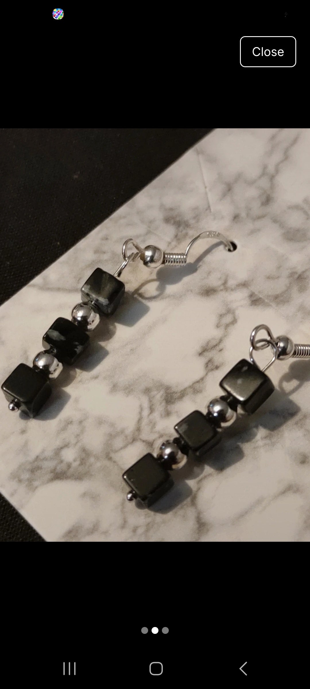 Snowflake Obsidian Earrings