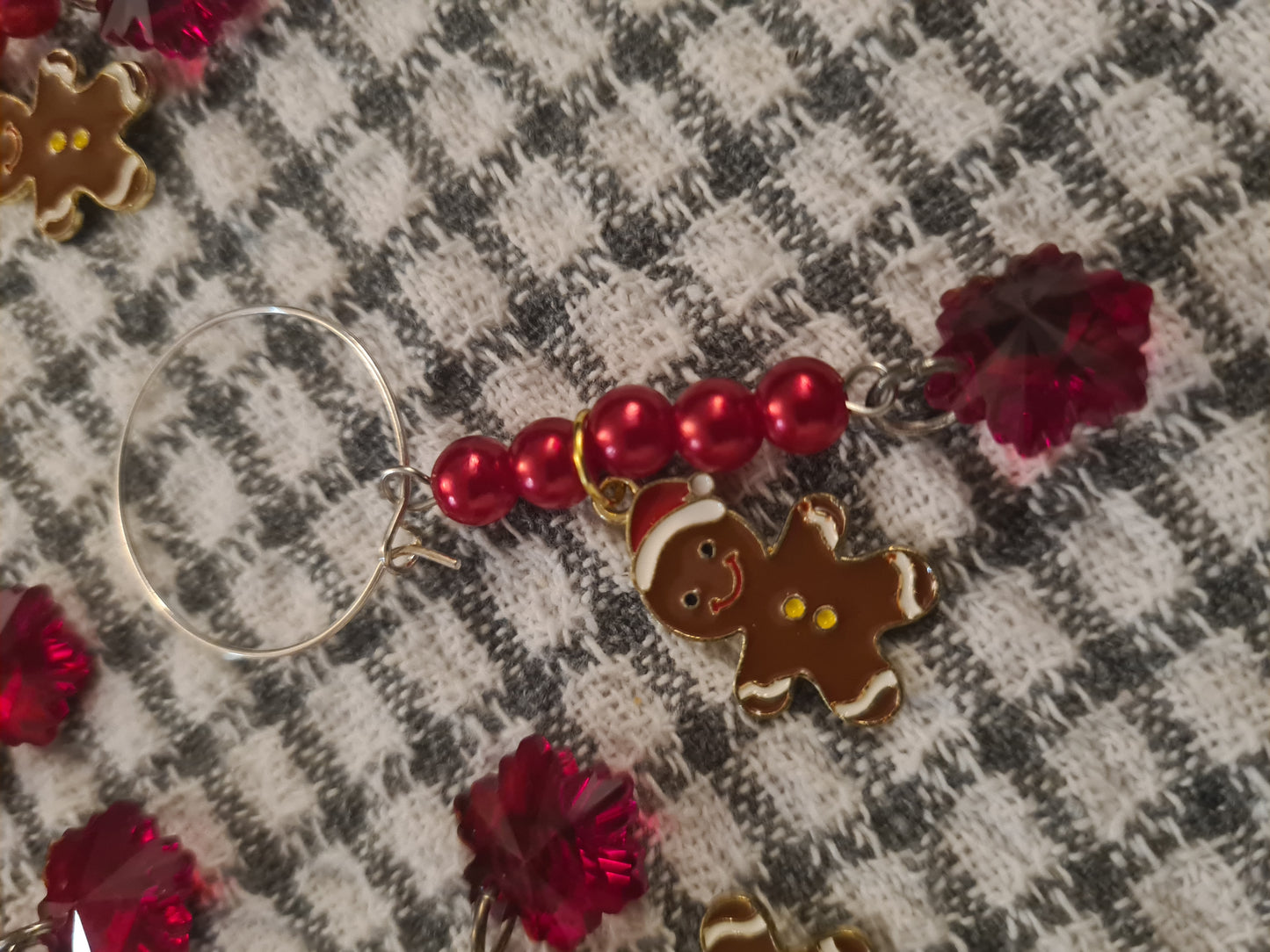 Gingerbread Man Wine Glass Charms