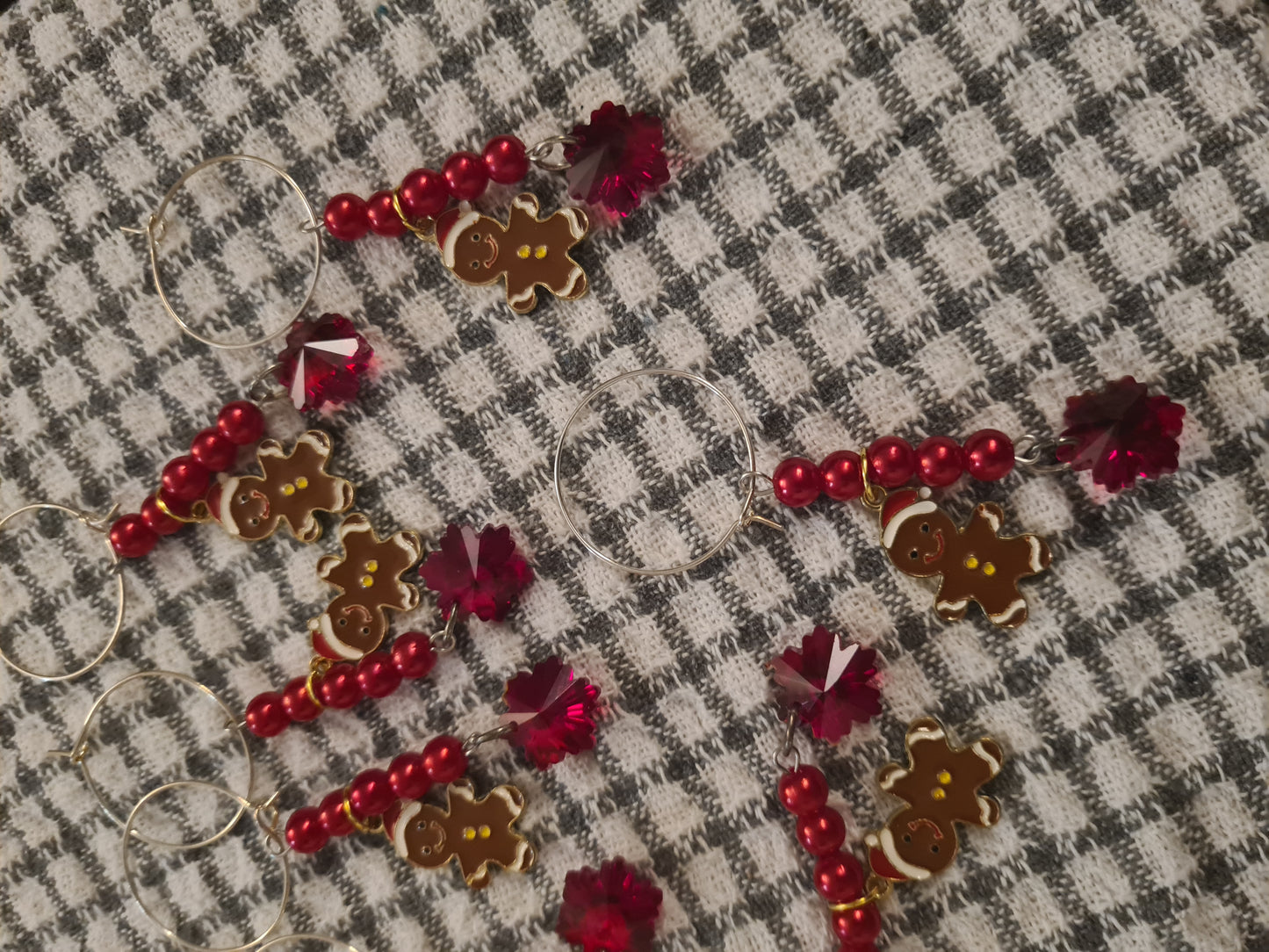 Gingerbread Man Wine Glass Charms