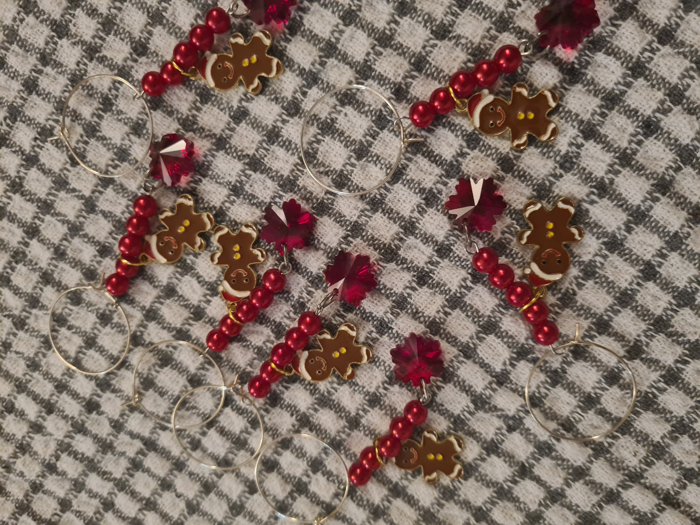 Gingerbread Man Wine Glass Charms
