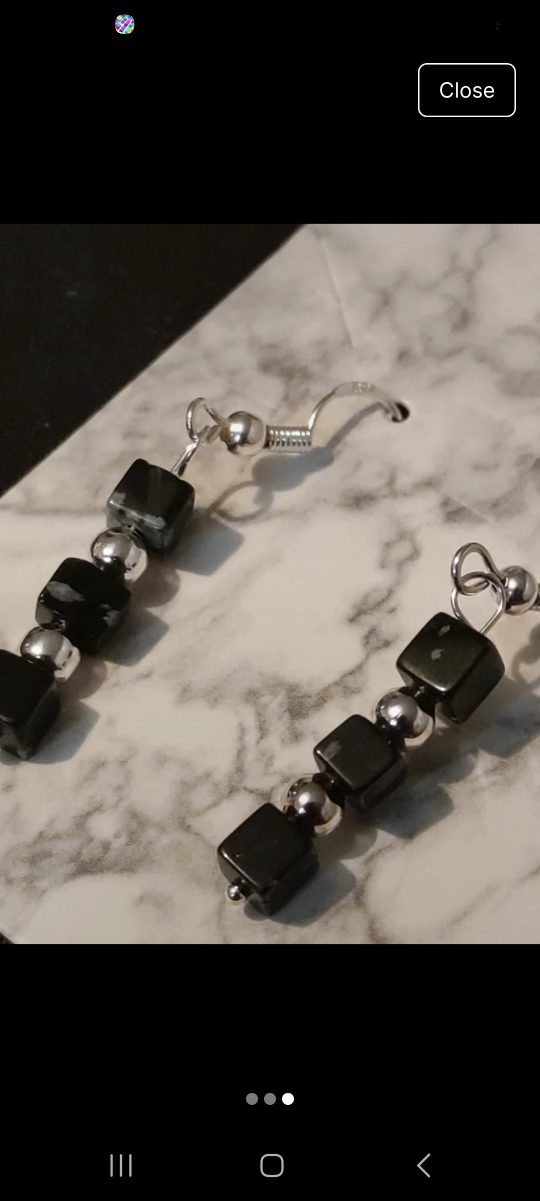 Snowflake Obsidian Earrings