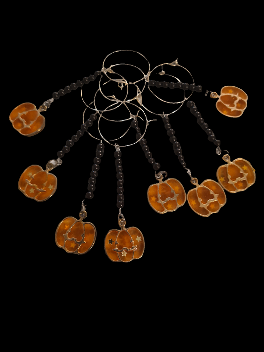 Pumpkin Halloween Wine Glass Charms