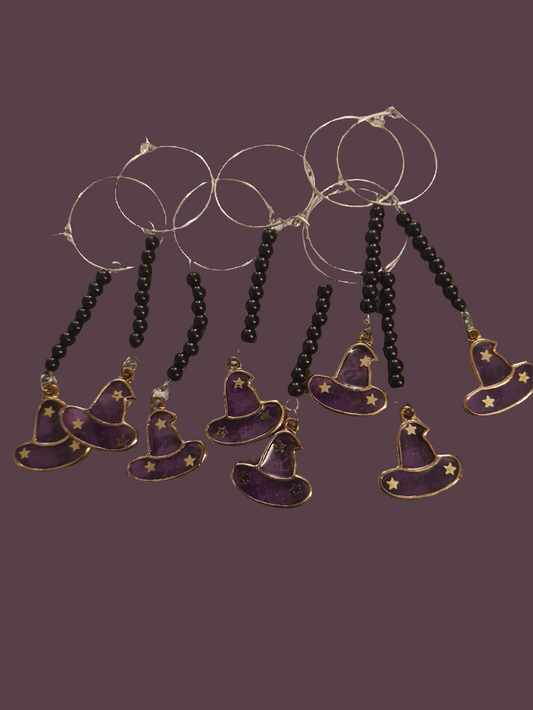 Witch Hat Wine Glass Charms