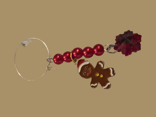 Gingerbread Man Wine Glass Charms