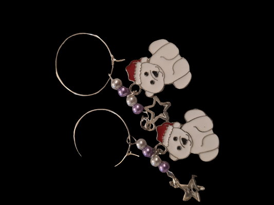 Polar bear Christmas Wine Glass Charms