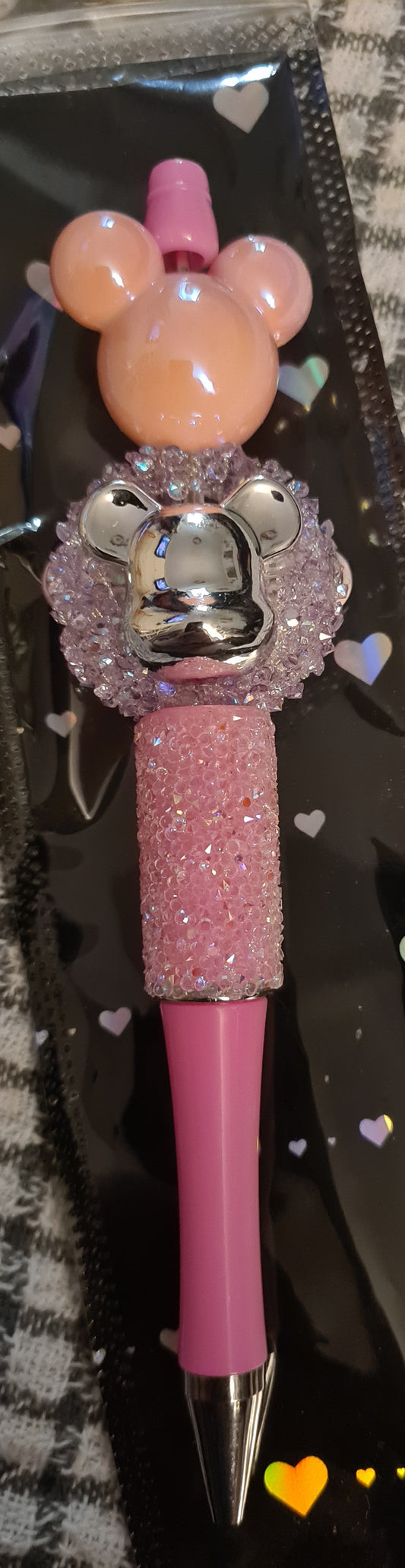 Pink Mouse Beaded Pen