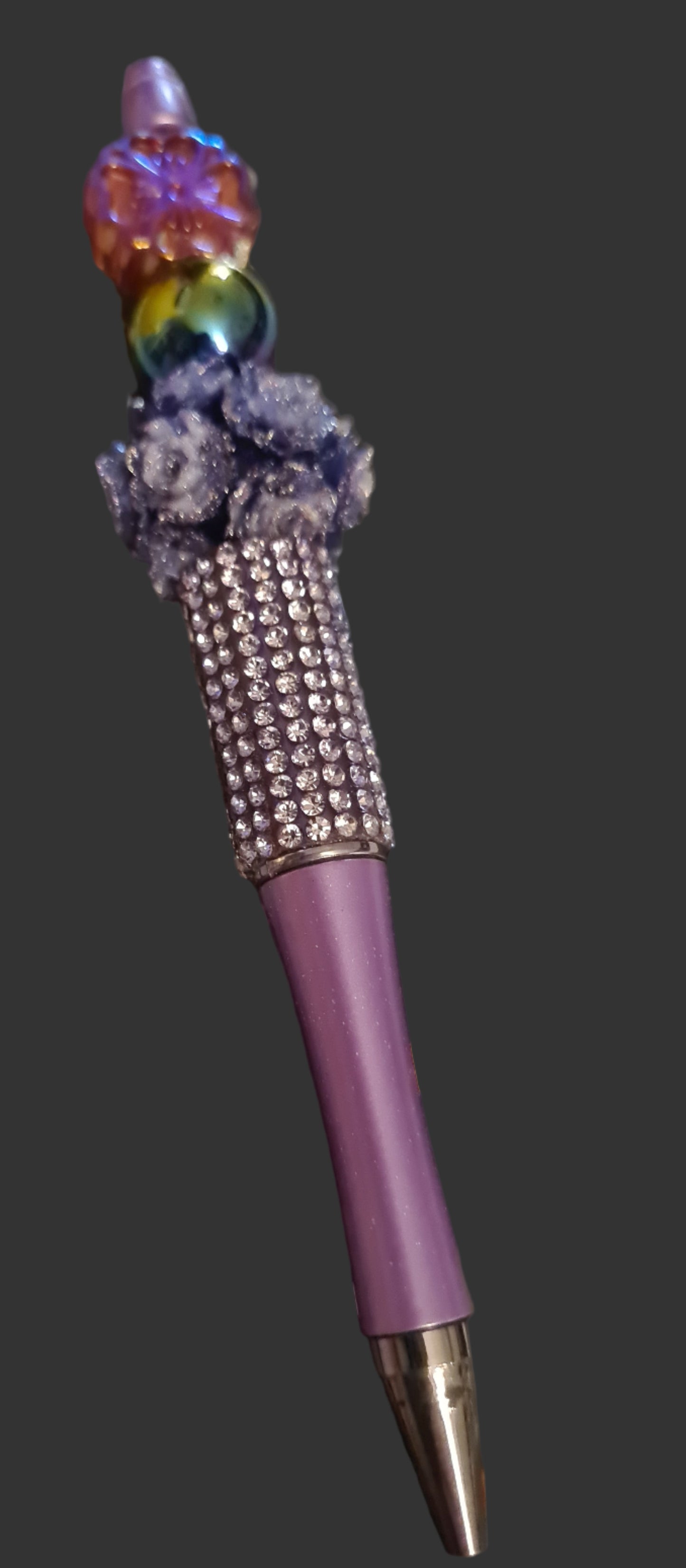 Purple Handmade Beaded Pen.