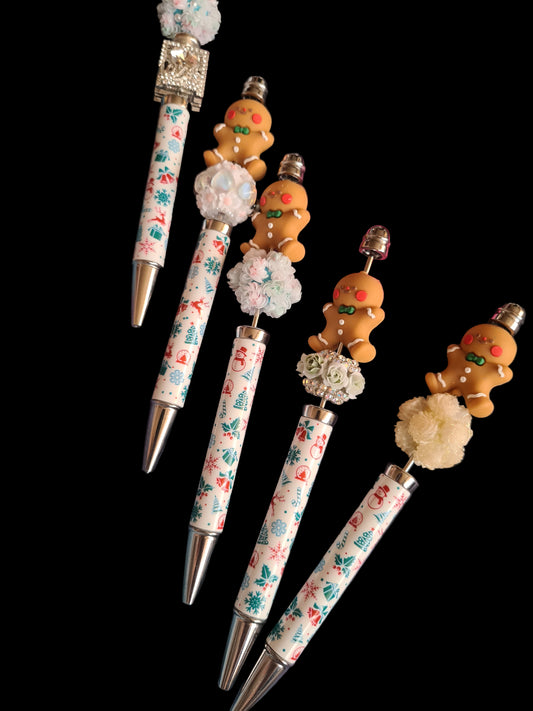 White Christmas Beadable Pens