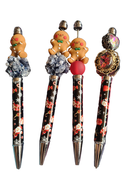 Black Christmas Beaded Pens