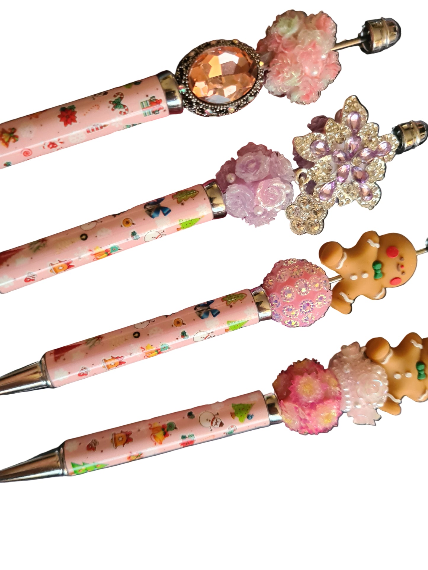 Pink Christmas Beadable Pen