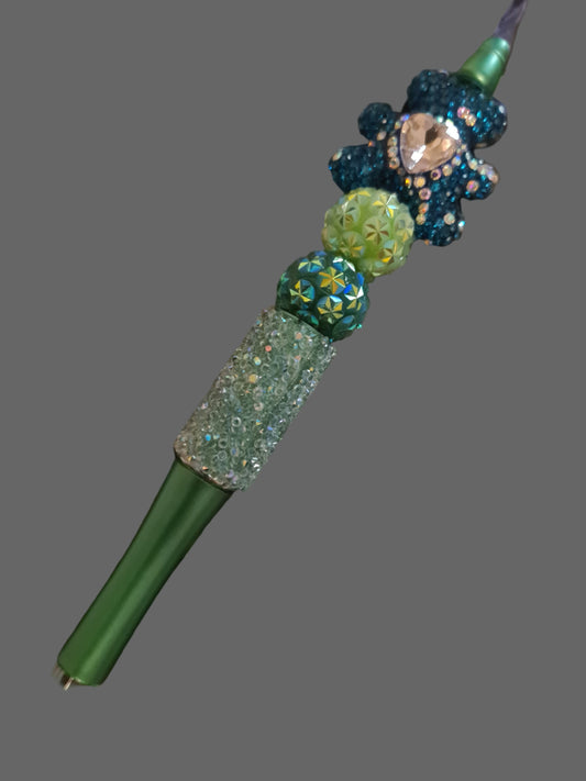 Handmade Green Rhinestone Pen