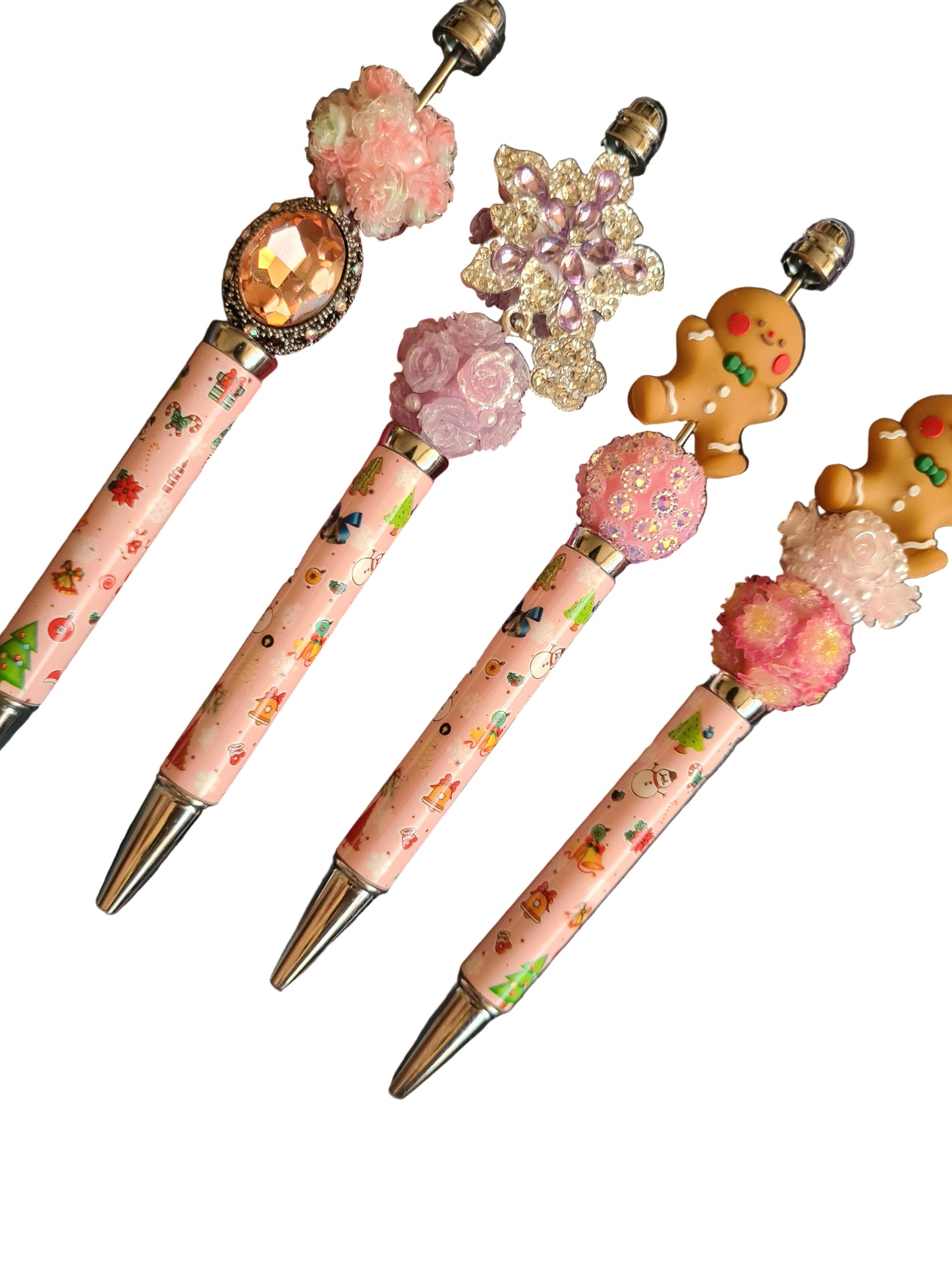 Pink Christmas Beadable Pen