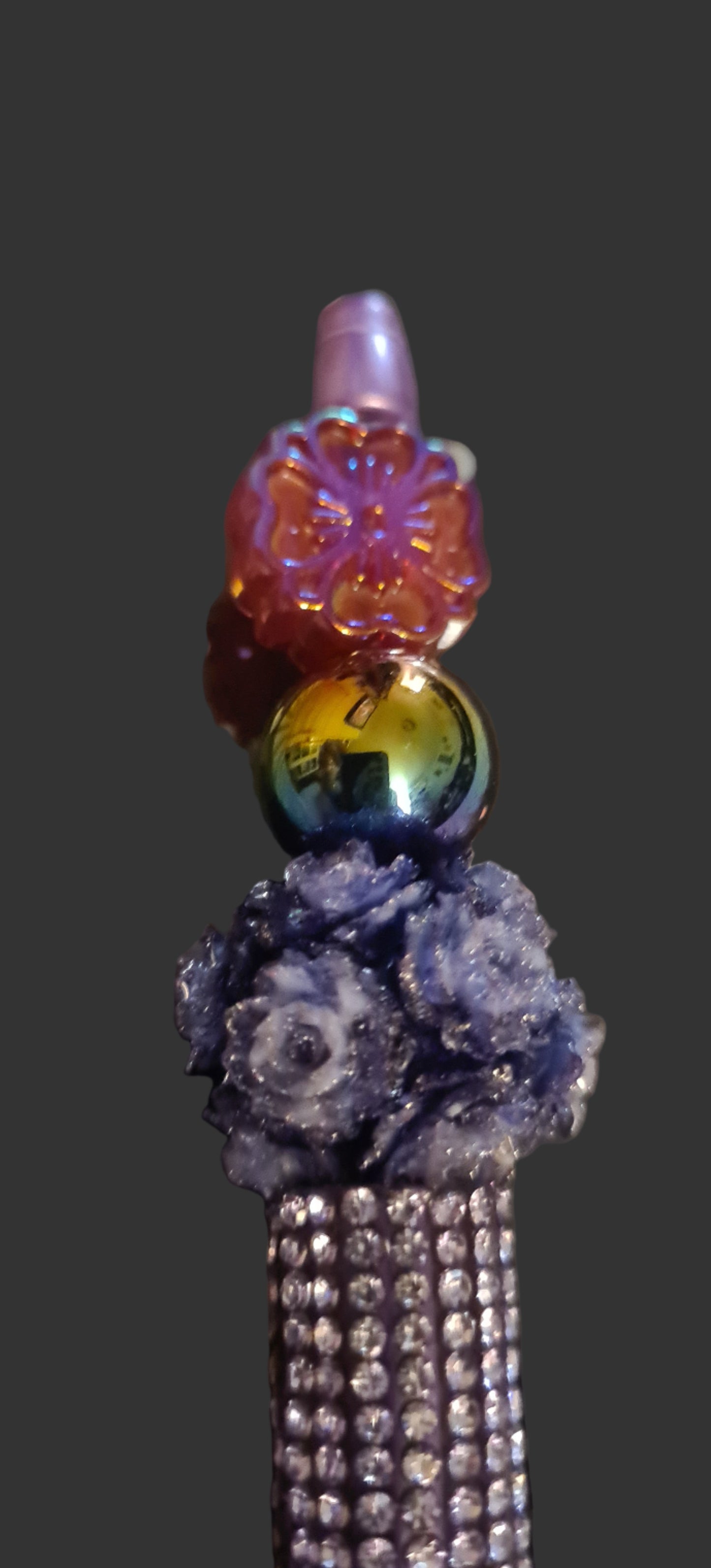 Purple Handmade Beaded Pen.